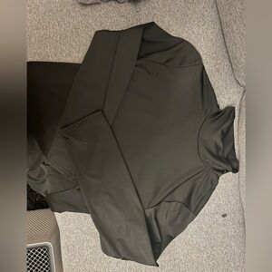 Black Long Sleeve slit dress